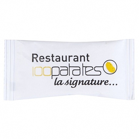 Coussinet personnalisé de Sucre Blanc 4g RESTAURANT 100 PATATES