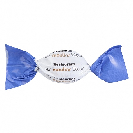 Bonbon Papillote publicitaire personnalisé RESTAURANT LES MOULINS BLEUS