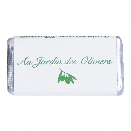 Chocolat publicitaire Mini Napolitain Noir 4g AU JARDIN DES OLIVIERS